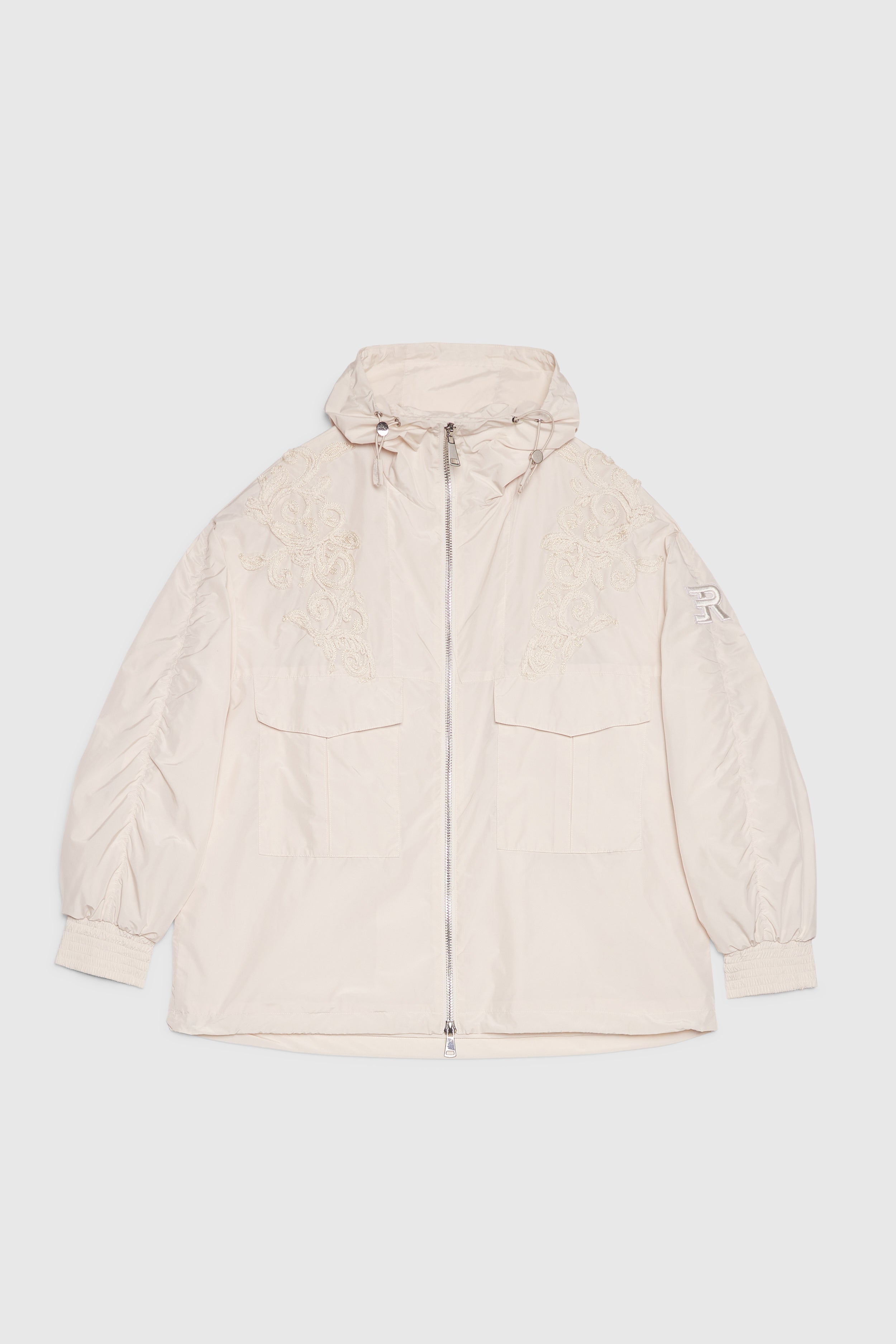 TAFFETA PARKA WITH HOOD AND CORNELY EMBROIDERY