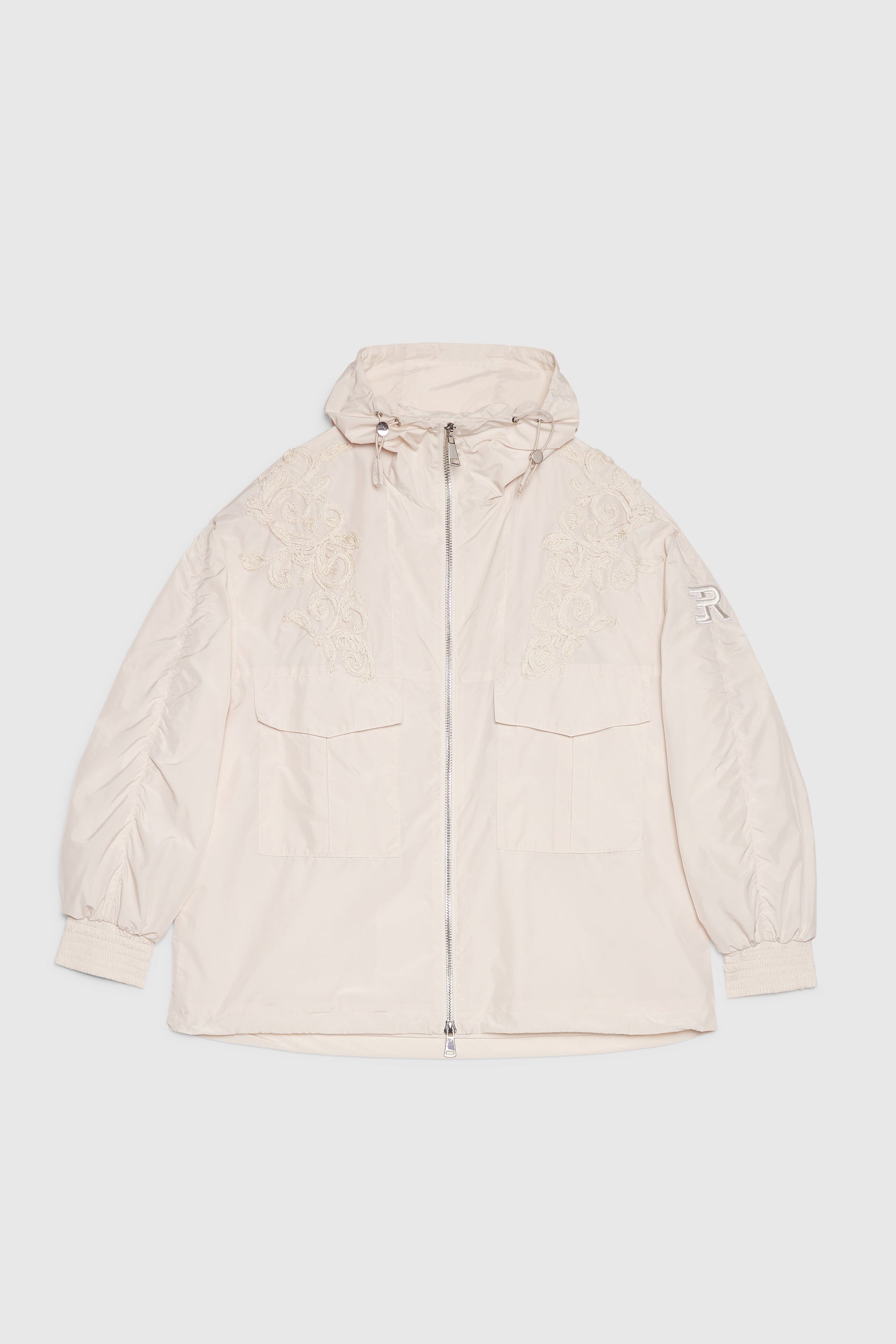 TAFFETA PARKA WITH HOOD AND CORNELY EMBROIDERY