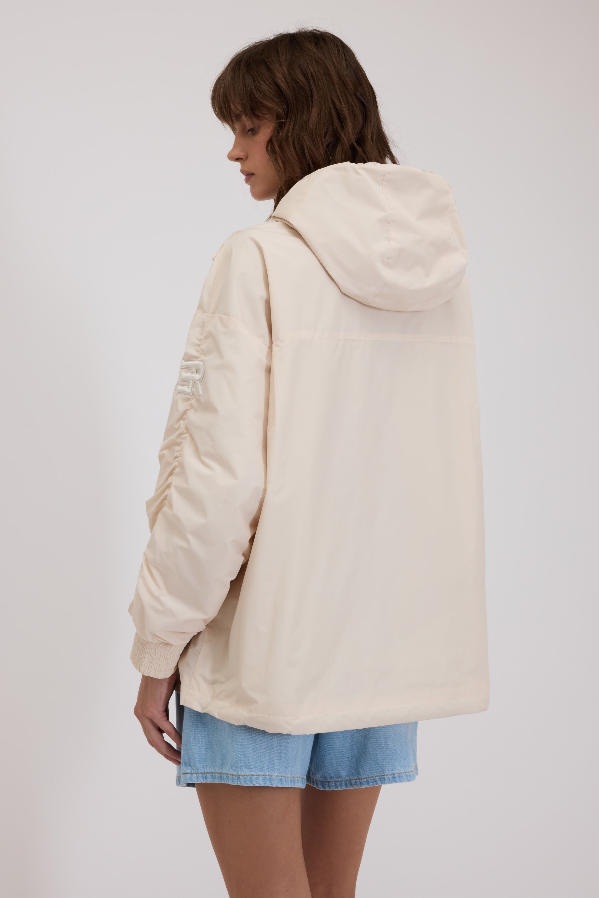 TAFFETA PARKA WITH HOOD AND CORNELY EMBROIDERY