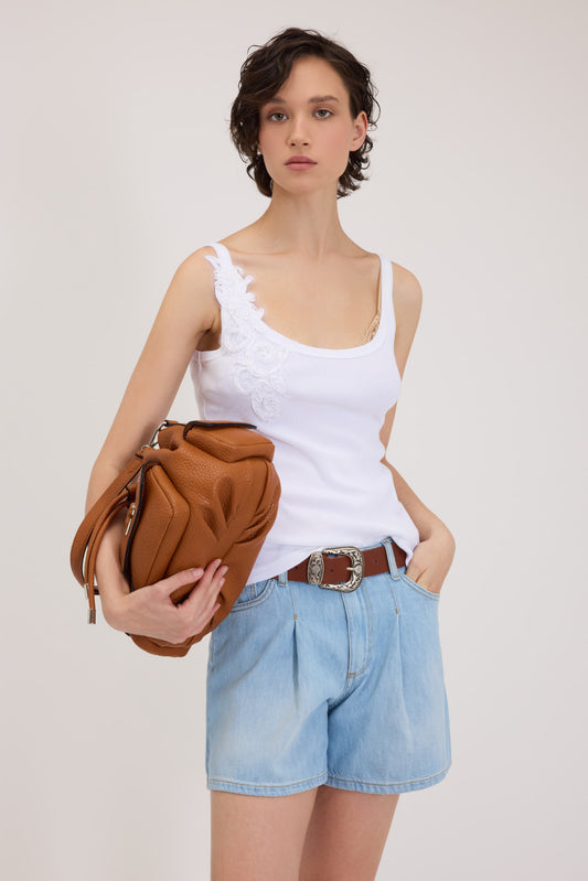 RIBBED JERSEY VEST WITH CORNELY EMBROIDERY